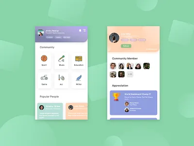 Community Mobile App Design branding clean design clean ui community design mobile apps mobile ui mobileappdesign ui uidesign uiux user interface ux uxdesign