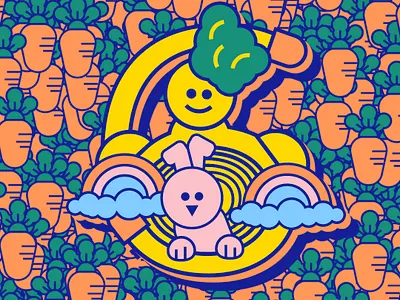 5 for 36 Days of Type 36 36daysoftype ae ai carrot character lettering art number orange pattern rabbit smile vector yellow