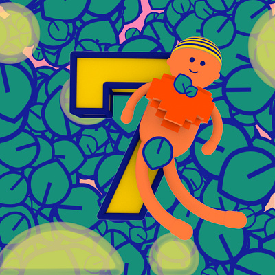 7 for 36 Days of Type 2d 36 36days 36daysoftype 3d ae c4d character chil firefly heart leaves lettering light number pattern smil type