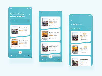 Terpotong - Barbershop App barber app barbershop clean design iphonex mobileapp playful ui user experience user interface ux