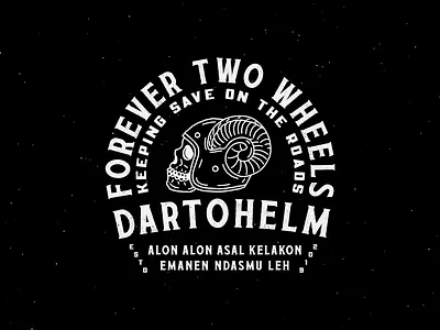 Darto Helm Vintage Badge apparel badge badge logo branding design emblem font helmet horn illustration logo motorcycle new font skull texture tshirt typeface typography vector vintage