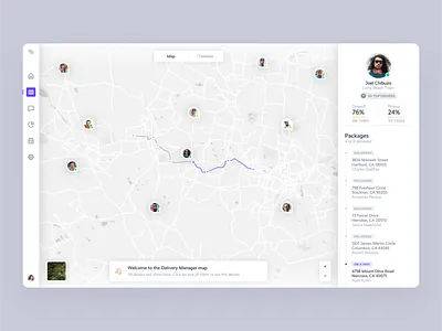 🚚 Delivery Manager App app clean delivery desktop desktop app distance drivers manager map maps minimal modern navigation route track