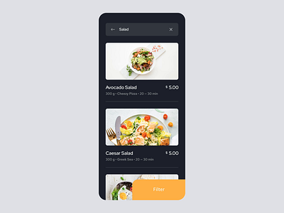 Filters, Food Delivery App animation app concept filter filters food food delivery app interaction interface mentalstack mobile