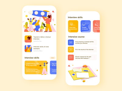 Job hunting&Training app app branding design illustration ui