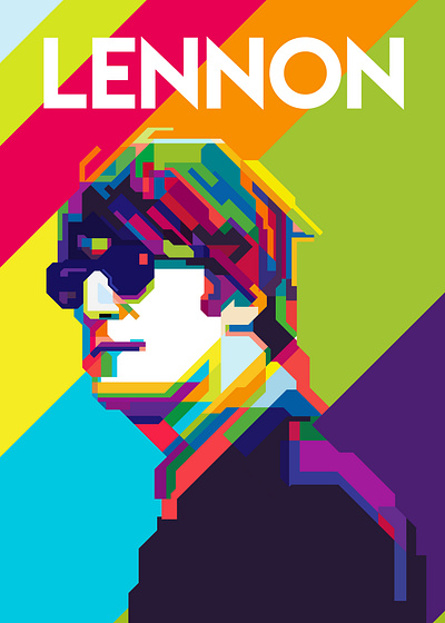 John lennon 90s abstract abstract art abstract design collage color colorfull colors design geometric illustration john lennon lennon music popart wpap wpap design