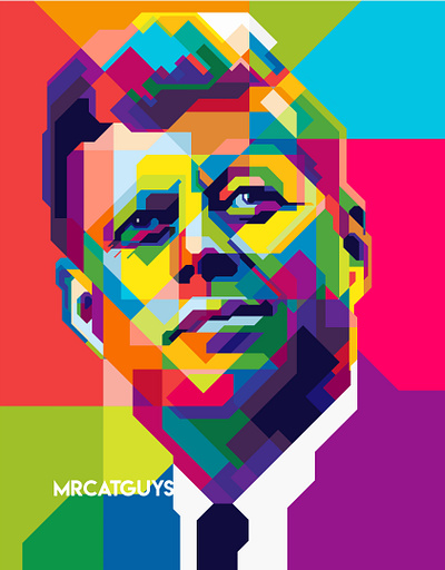 JOHN F KENNEDY abstract abstract art abstract design beautiful color colorfull colors design geometric john f kennedy pop art popart president presidents day wpap