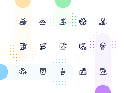 Environment & Sustainability icons battery car climate eco ecosystem electric car energy environment green icon set icons iconset nuclear outline stroke sustainability sustainable tesla vector world