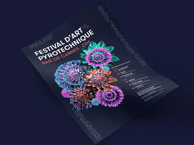 Cannes Pyrotechnic Art Festival 2019 – Poster branding cannes design festival poster fireworks flower poster poster art