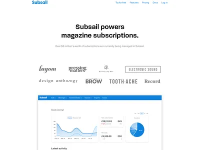 New homepage homepage landing magazines marketing saas subsail