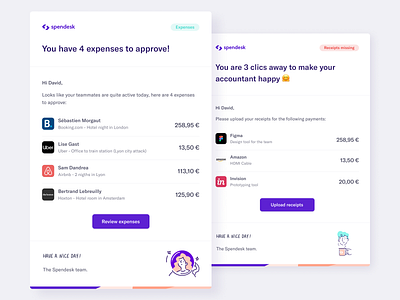 Spendesk: Email template branding email illustration interface design templates typography ui ux design vector