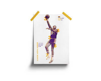 Kareem Abdul-Jabbar Poster basketball brand branding design flyer infographic lakers los angeles lakers nba nba poster player player profile poster poster design profile stats