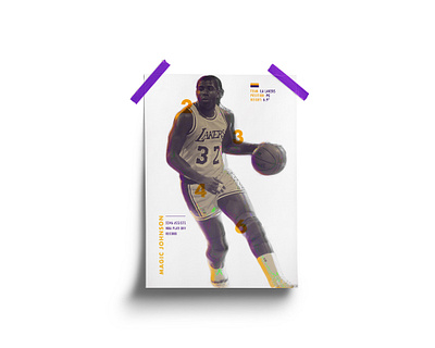 Magic Johnson Poster basketball brand branding bulls design infographic johnson lakers los angeles los angeles lakers magic magic johnson nba nba finals nba playoffs nba poster player poster poster design stats