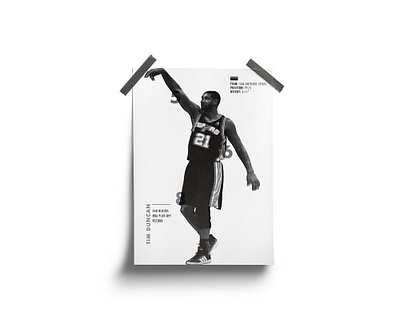 Tim Duncan Poster basketball basketball card basketball player basketball poster brand branding design duncan nba nba finals nba player nba poster poster poster design profile san antonio san antonio spurs spurs stats tim duncan
