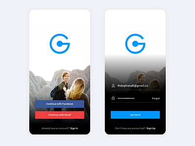 Login page android app clean login login page login screen travel ui ux