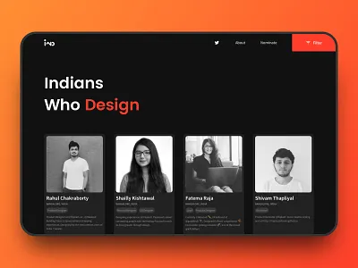Indians Who Design is now live! 🎉 black dark dashboard design directory indians indianstickers netflix red ux design