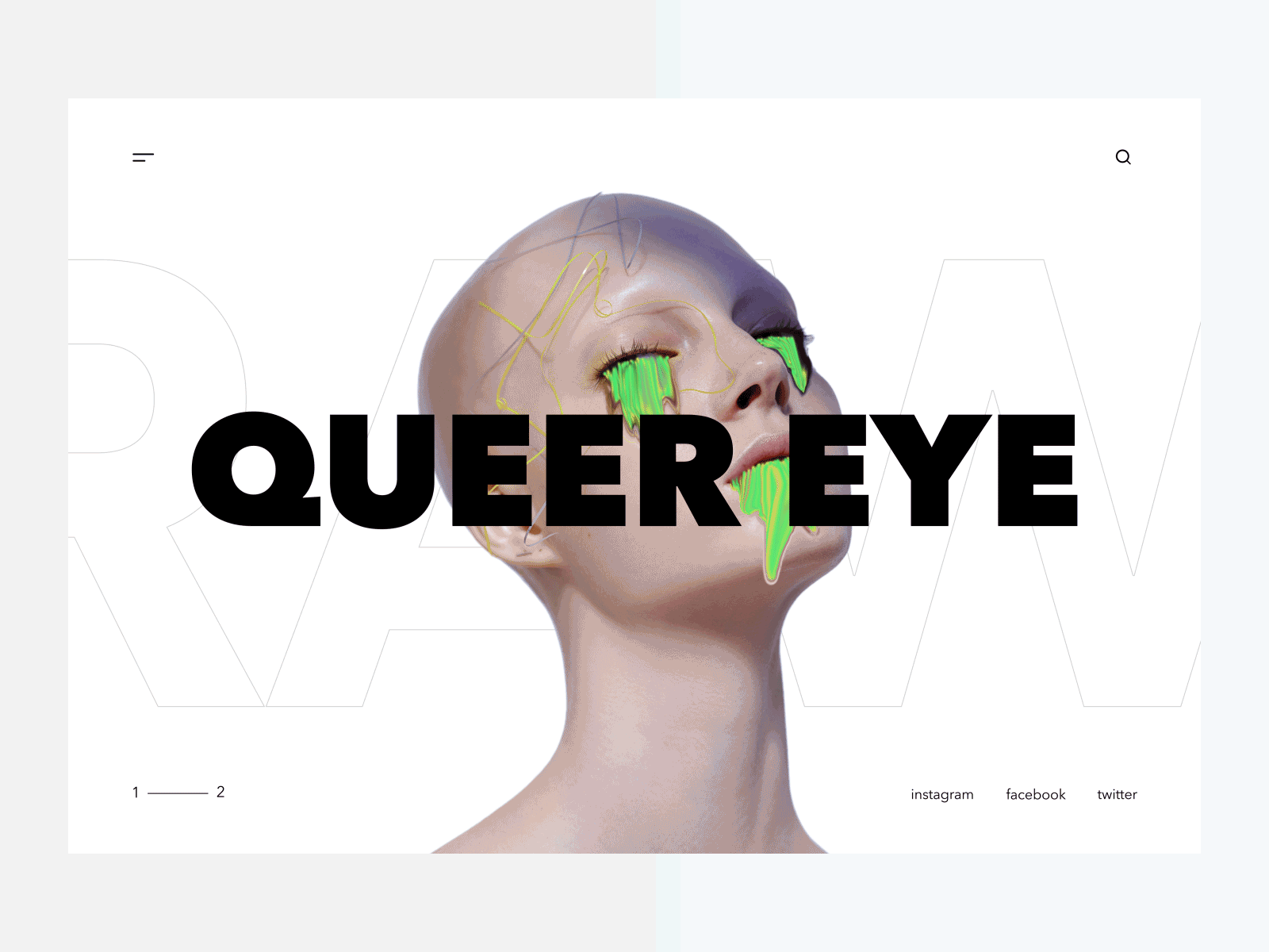 Aestethic Concept Animation 3d aestethic animation black concept green head header landing page motion perspective unique web yellow