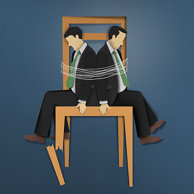 Scammers branding design furniture illustration infograhic paper art vector