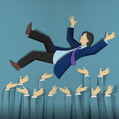 Great success illustration infograhic lawyer paper art vector