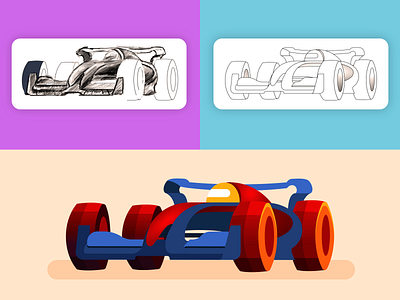 Indycar cars design formula 1 illustration race cars