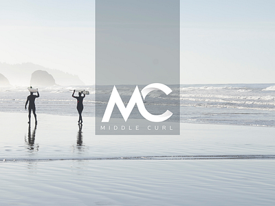 Middle Curl branding identity logo simple surf