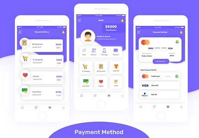 Online Payment Method mobile app design online banking online payment payment method photoshop design sketchapp ui design ux design xd design