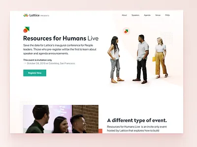 Lattice: Resources for Humans Live 🎤 conference event landing page layout schedule web website