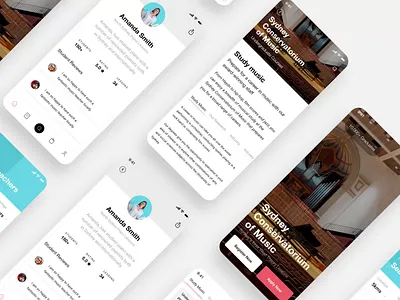 Online Music Lesson App animation clean design education educational find iphone learn learning lessons listen minimal mobile music music app musician online search ui ux