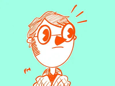 It me! cartoon character hand drawn illustration minimal