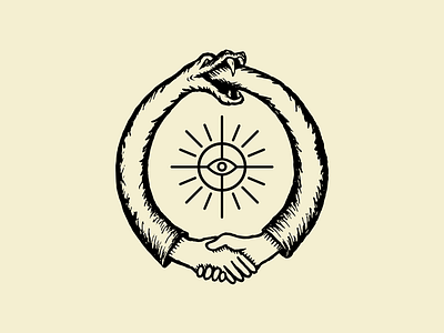 Friends Forever Illustration handshake illustration ouroboros vector