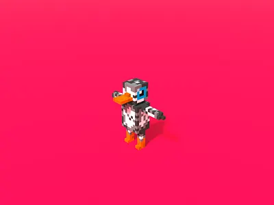 Ugly Duckling Voxel 3d bright character colourful cute design dribbble duck duckling gamedev simplistic ugly voxel