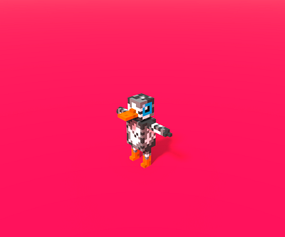 Ugly Duckling Voxel 3d bright character colourful cute design dribbble duck duckling gamedev simplistic ugly voxel