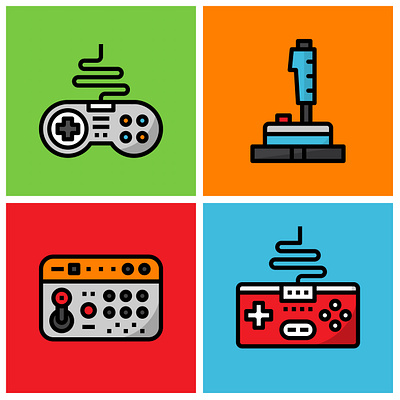 Retro Joystick console controller gadget game graphic icon illustration joystick retro vector