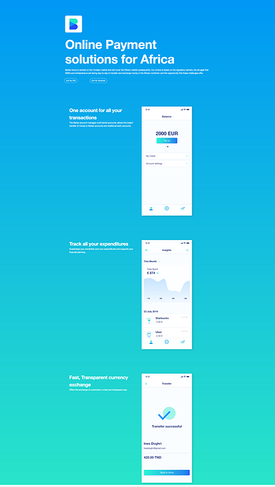 Bartex Miniamist App Webpage app design flat identity ui ux web