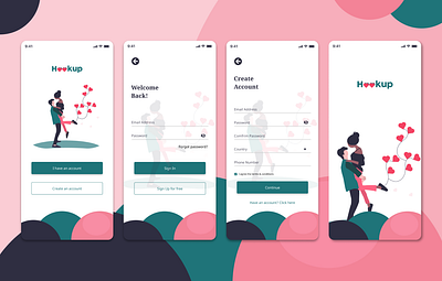 Daily UI Challenge (Dating Mobile App) app design graphicsdesigns illustration ui