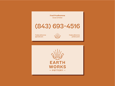 Earthworks Business Cards brand branding business card ceramics logo pottery stationary