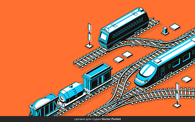 railway 2d art creative design drawing fineart illust illustration isometric painting vector