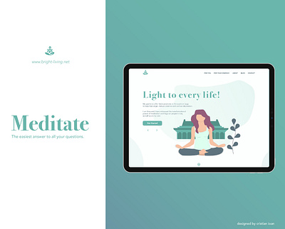 Meditatation is the answer! #DailyUI003 dailyui dailyui 003 ipad landing page layout meditation page ui design yoga