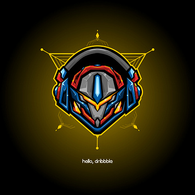 robot head streamer animation design dribbble dribbble invitation gundam illustration mecha robot vector