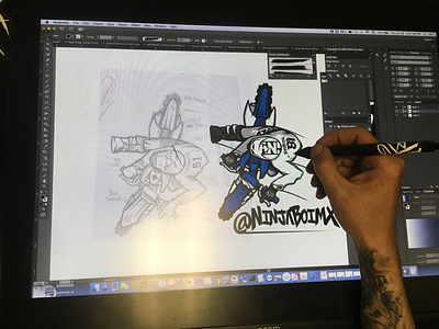 Cartooning actionsports digital dirtbikes drawings fmx foxracing illustrator moto supercross vectorized wacom wip