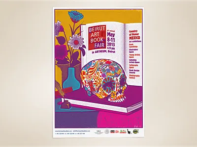Poster design for the second edition of an art book fair design illustration logo design logodesign poster art poster design sugar skull sugarskull