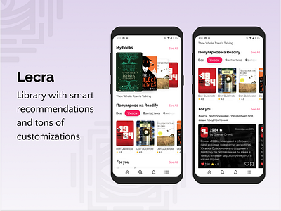 Lecra Mobile app branding design flat library minimal mobile mobile app design typography ui ux