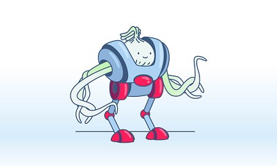 Oniobor illustration onion robot vector
