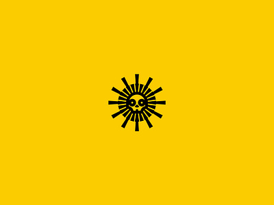 Sun + Skull Logo abstract design flat logo minimal skull sun sun rays vector