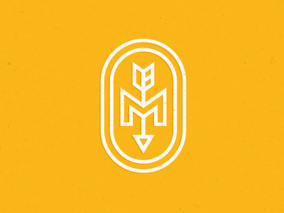 Unused Logomark arrow badge branding identity logo logomark m monogram thick lines