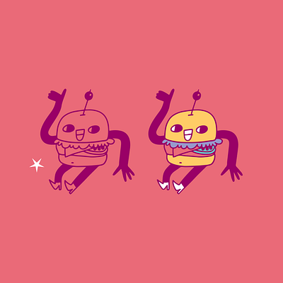 Burger character design illustration