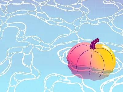 Poolside Pumpkin autumn fall halloween pool pool party pumpkin summer swim