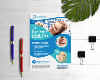 Dental Flyer blue business circle circles class classy clean corporate dental dentist doctor flyer happiness health medical multipurpose object objects pharmaceutical professional