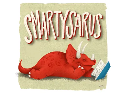 Smartysaurus dinosaur doodle drawing illustration illustrator quick study reading sketch sketchbook smarty