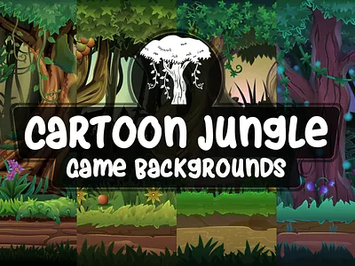 Cartoon Jungle 2D Backgrounds 2d backgrounds cartoon fantasy game game assets gamedev platformer