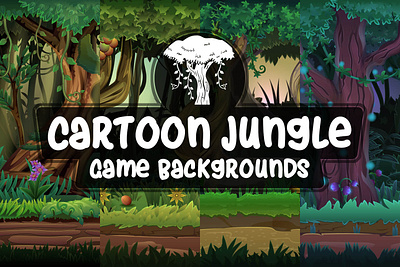 Cartoon Jungle 2D Backgrounds 2d backgrounds cartoon fantasy game game assets gamedev platformer